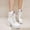 White, variant on BONIXOOM Winter Boots For Women Mid Heel Rubber Lace-Up Mid-Calf Winter White