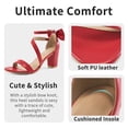 thumbnail image 4 of Ecetana Women's High Heel Sandals with Bow Strappy Chunky Heel Dress Shoes for Party Wedding, 4 of 7