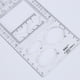 thumbnail image 4 of Regla Geométrica Regla geométrica multifuncional Regla de dibujo artesanal - Escuela secundaria (transparente) Likrtyny Libre de BPA, 4 of 5