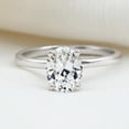 thumbnail image 3 of Rosec Jewels Oval Lab Diamond Ring 2 Ct - Big Solitaire Engagement Ring - EF-VS Grade Certified, 925 Sterling Silver, US 4.00, 3 of 8