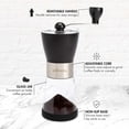 thumbnail image 5 of Primula Manual Adjustable Burr Coffee Grinder-Ceramic Mill & Brushed Stainless Steel Body-Whole Bean for French Press, Cold Brew, Espresso, Camping, 5 of 9