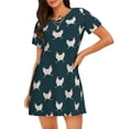 thumbnail image 1 of Kdxio Chemise de Nuit Amusante Imprimé Poulet pour Femmes Manches Courtes Chemise de Nuit Décontractée Imprimée Robe de Nuit Ample Confortable Pyjama, 1 of 6