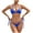 Blue, variant on Women's Bikini Swimsuits 2 Piece High Cut Bathing Suits Belt Swimwear Crystal Vacation Swim Green S