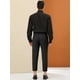thumbnail image 5 of Pantalones de vestir cortos plisados ajustados de color liso hasta el tobillo para hombre 32 Negro Unique Bargains Pantalones, 5 of 6