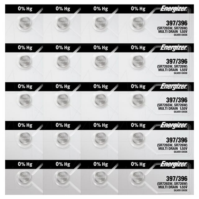 Energizer 397/396 SR726SW Silver Oxide Watch Battery (20 Pack)