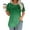 Green, variant on Qulqfy Green Women Tops Casual Loose Fit Graphic Smocked Crew Neck T-Shirts Tshirts Shirts for Women XXL