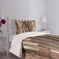 thumbnail image 3 of Ambesonne Wooden Print Quilted Bedspread Set 2 Pcs, Old Floor Rustic Style, Twin Size, Brown, 3 of 5