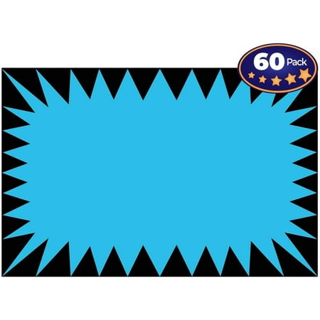 Retail Genius Price Burst 60 Blue Sign Pack. Boost Sales with Bright Display Tags. Durable, Easy to Write On Star Cards Are For Yard, Estate & Garage Sale, Fundraiser, Store, Business & Flea