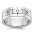 thumbnail image 2 of Diamond2Deal 14K White Gold Men's 3-Stone 1/6 cttw Lab Grown Diamond Ring Size 10, 2 of 6