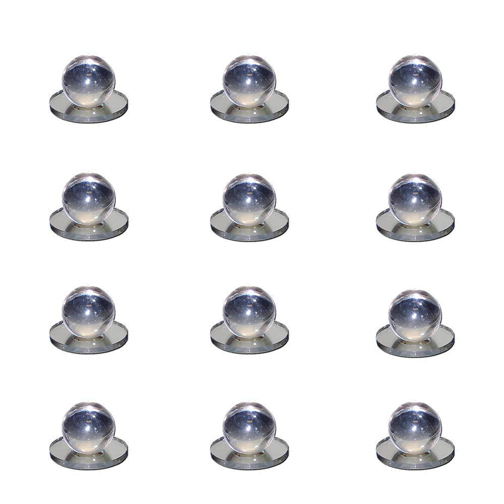 Mirart Self-Stick Acrylic Mirror Knobs - 1-1/4" X 2" Pull Handles, 2-Pack No Drill Installation