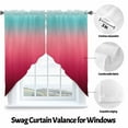 thumbnail image 3 of Turquoise Rose Swag Valances for Windows 2 Pack Red Stripe Gradient Swag Kitchen Curtains 36 Inches Long Rod Pocket Short Window Treatment for Kitchen Bathroom 36"x36", 3 of 8