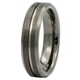 thumbnail image 3 of MJ Metals Jewelry Gun Metal Tungsten Carbide COMFORT FIT 6mm Wedding Band Center Grooved Ring Size 11, 3 of 5