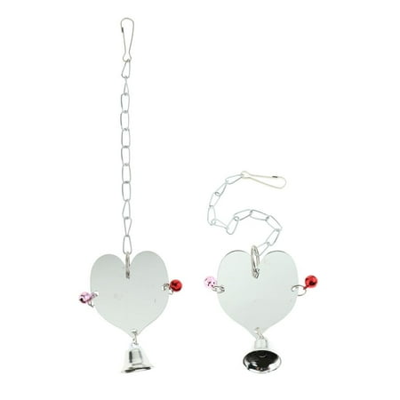 2pcs Bird Mirror Bird Toy Parrot Cage Toys For African Grey Cockatiel