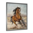 thumbnail image 2 of Designart 'A Brown Horse In The Race' Farmhouse Framed Art Print, 2 of 4