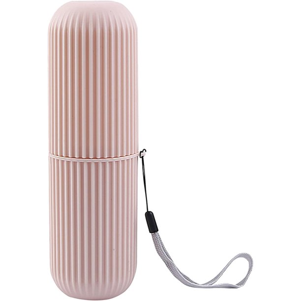 Estuche para Cepillos de Dientes de Viaje Portátil PP Antideslizante con Cubierta para Viajar, Acampar (Rosa)