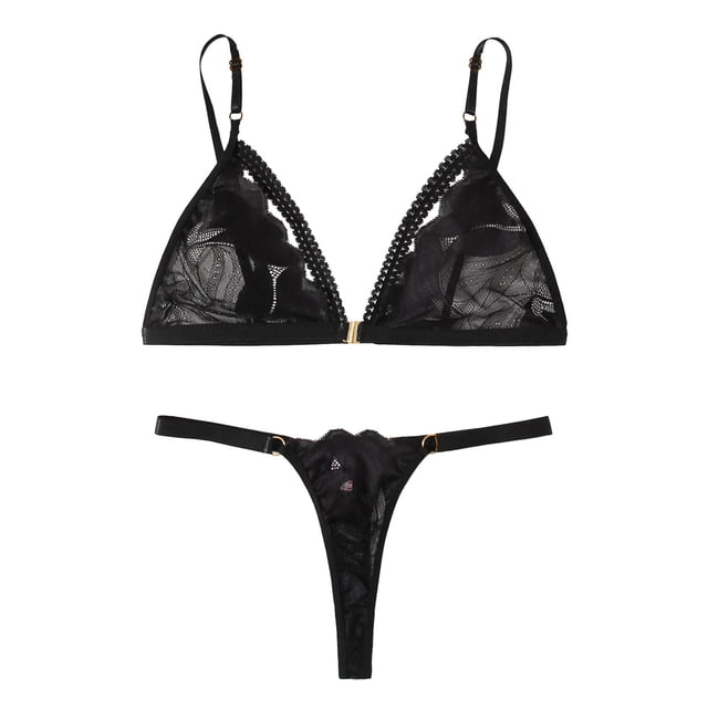 Gibobby Ropa interior mujer Ropa De Dormir Ropa De Dormir Mujer Cuello En V Bordado Encaje Lencería Lenceria China Gifts Lenceria Sexy Mujer(Negro, M)