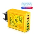 thumbnail image 1 of Adaptador Corriente Cargador Pared USB C Súper Rápido 65W 6 Puertos Carga Rápida S, 1 of 9