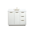 thumbnail image 3 of 42 inch single bathroom vanity in white with backsplash, 3 of 8