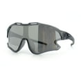 thumbnail image 5 of Kids Size Boys Xloop Shield Color Mirror Plastic Wrap Around Sport Sunglasses Slate - Silver Mirror, 5 of 7