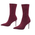 thumbnail image 6 of Dakaela Women's Ankle Boots Stiletto High Heels Sock Booties Sexy Pointed Toe Mid Calf Dress Pumps, 6 of 8