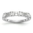 thumbnail image 1 of 14K White Gold Ring Band Wedding Diamond Round Baguette, Size 5, 1 of 6