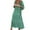 Green, variant on Women Boho Floral Puff Sleeve Tiered Maxi Dress Casual Layered Loose Vacation Beach Long Dress Green L