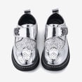 thumbnail image 6 of Ticikt Shiny Sequin Lace-up Oxfords for Boys & Girls Wingtip Brogue Dress Shoes for School Wedding Birthday Party,Color:Silver, 6 of 7