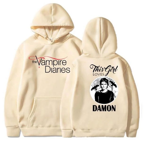 Sudaderas con capucha The Vampire Diaries para mujer, Sudadera con capucha con personalidad a la moda, Jersey informal holgado de manga larga para exteriores