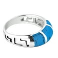 thumbnail image 2 of Greek Key Maze Blue Turquoise Sterling Silver Ring-8, 2 of 4