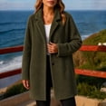thumbnail image 4 of Cilsoka Winter Coats for Women Fuzzy Fleece Notch Pea Plush Mid-Length Coat Casual Thick Warm Elegant Trendy Jackets Outerwear, 4 of 4