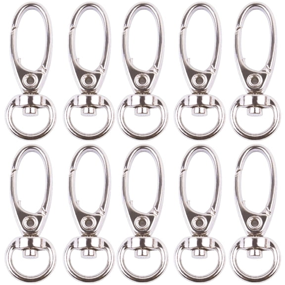 Pack of 50 D Swivel Trigger Clips Hooks Metal Key Ring Lobster Clasps