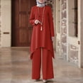thumbnail image 2 of NMMUED Abayas for Women Muslim Dresses for Women Abaya Dress for Women's Muslim 2 Pieces Sets /, Red XXL, 2 of 5