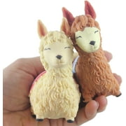 Set of 2 Sand Alpaca Llama - Sand Filled Squishy - Moldable Sensory, Stress, Squeeze Fidget Toy ADHD Special Needs Soothing (Random Colors)