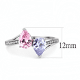 thumbnail image 2 of Women's Stainless Steel High polished CZ Multi Color Engagement Ring, 2 of 5