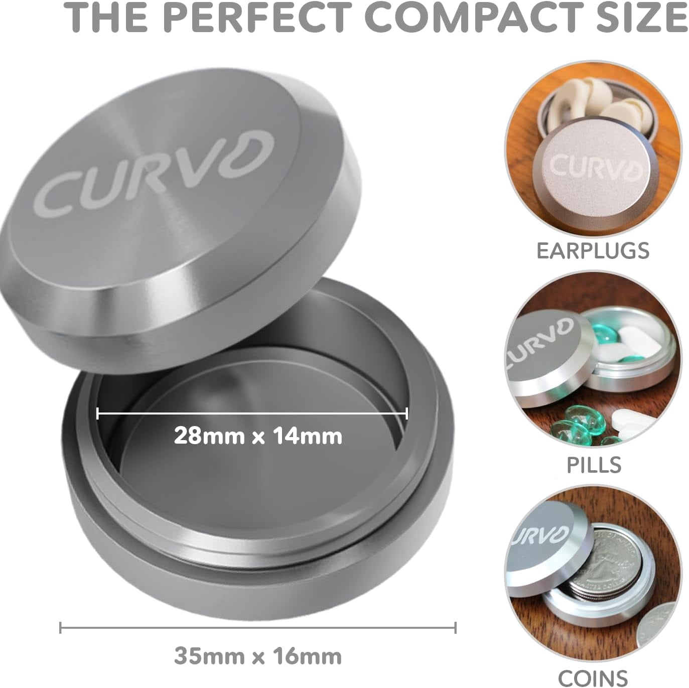 Premium Carrying Case Durable Travel Keychain Container, Medicine Pill Organizer, Travel Pill Box, Small Waterproof Holder for Pills, Earplugs, Compatible with Loop, Vibes & Eargasm