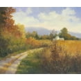 thumbnail image 2 of Weber, Mary Jean 30x26 Black Ornate Wood Framed with Double Matting Museum Art Print Titled - Autumn Country Road, 2 of 4