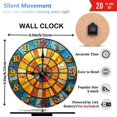 thumbnail image 3 of Stained Glass Wall Clock Home Decor Art 10-Inch Silent Wooden Wall Clock, Battery Operated (AA Batteries Not Included), Artistic Home Decor, 3 of 7
