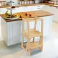 thumbnail image 2 of ZZBIQS Kitchen Stool Helper Stools for Kids, 2-in-1 Convertible Toddler Step Stool Helper Standing Tower for Kitchen Counter, Bathroom, Toilet , Natural, 2 of 7