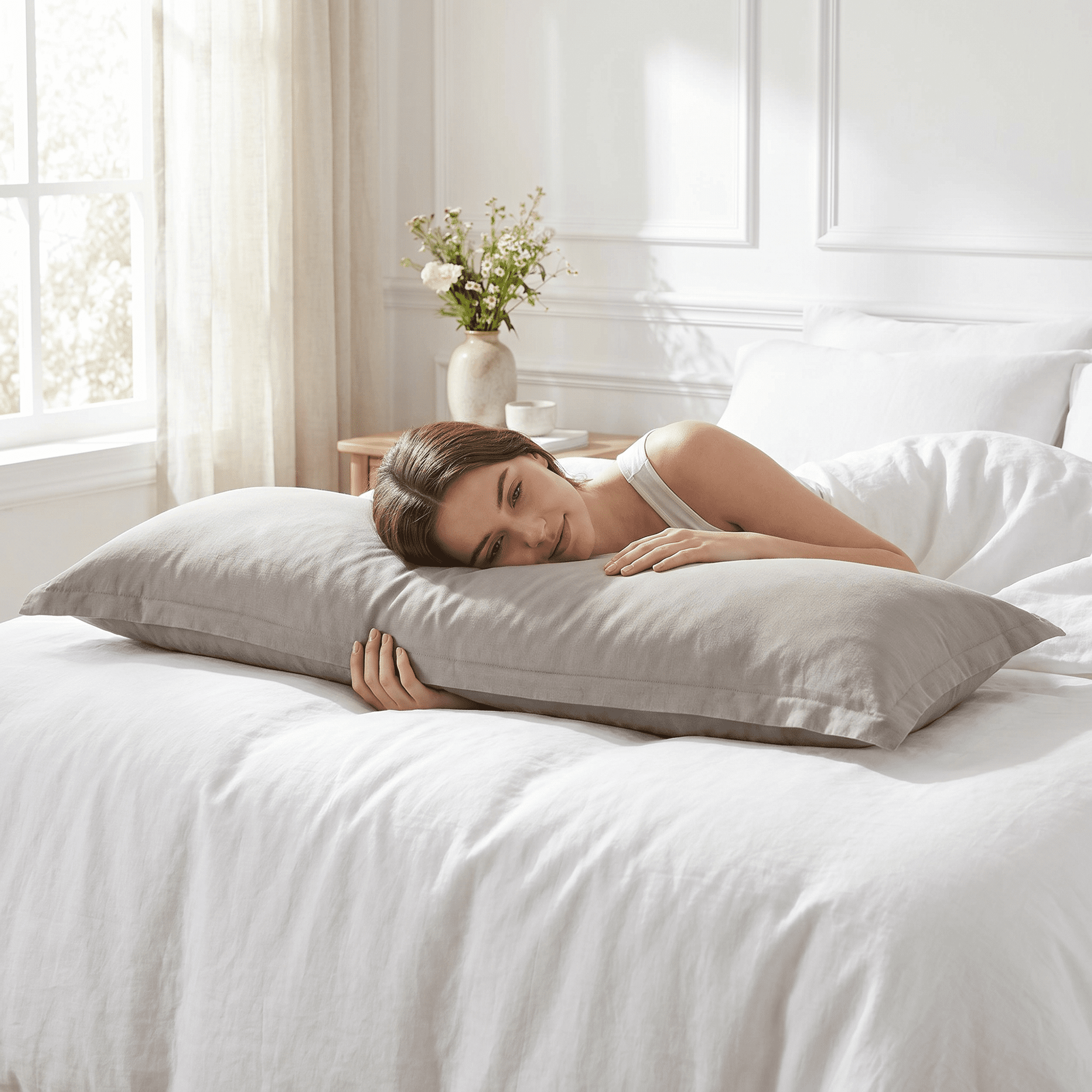 Unique Bargains 1 Pack Soft Cooling Cotton Pillow Covers Wrinkle Resistant Light gray B