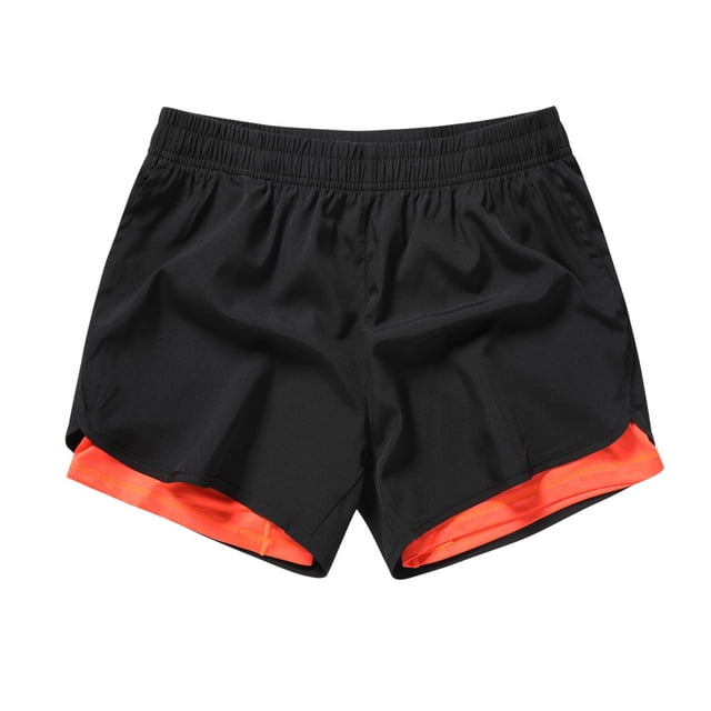 Men's Quick Drying Sports Shorts Fake Two-piece Set Fitness Marathon Running Pants Invisible Pocket Can Hold Mobile Phones