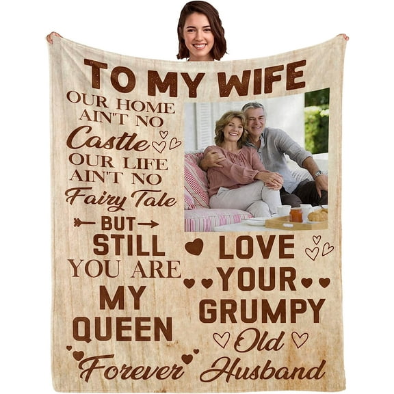 Birthday Gifts for Wife from Husband-Wife Birthday Gift Ideas 80"x60"Husband to My Wife Blanket Wedding for Her