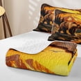 thumbnail image 4 of Manfei Sunset Mountain Twin Quilt Set,Safari Bear Twin Coverlet Set,Golden,2-Piece, 4 of 7