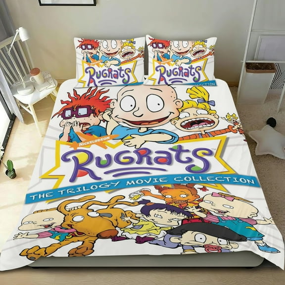 Rugrats-themed Bed Sheet Set Three Piece Set Comfortable And Skin Friendly Unique Design Home Decor Gifts For Family Friends fans54''x79''（135cm*200cm）