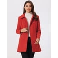 thumbnail image 3 of Abrigo Largo De Invierno Con Cuello Peter Pan Y Doble Botonadura Para Mujer Rojo XL, 3 of 6