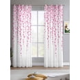 thumbnail image 2 of Pink Polka Dots Sheer Curtains 84 Inch Length 2 Panels Set for Living Room/Bedroom, Vintage Abstract Art Watercolor Kitchen Curtains Grommet Semi-Sheer Curtains Drapes Window Treatments 52"x84"x2, 2 of 7