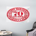 thumbnail image 1 of 70th Birthday Decorations Tapestry, 70 Years Congrats Symbol Icon Grunge Stamp Vintage Design, Wall Hanging for Bedroom Living Room Dorm Decor, 60W X 40L Inches, Red and White, by Ambesonne, 1 of 2