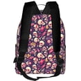 thumbnail image 3 of Lsque music Skull record Guitar Pattern Backpack – School Travel Canvas Daypack with Ergonomic Padded Straps, Multiple Compartments & Leather Handle, 3 of 5
