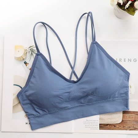 

Sports Bras for Women Beauty Back Underwear Ice Silk Wrap Chest Strap Chest Pad Yoga Anti-Glare Bra