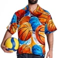 thumbnail image 4 of Basketball Men's Poplin Casual Printed Button Down Short Sleeve Summer Beach Shirts Unisex, 4 of 6