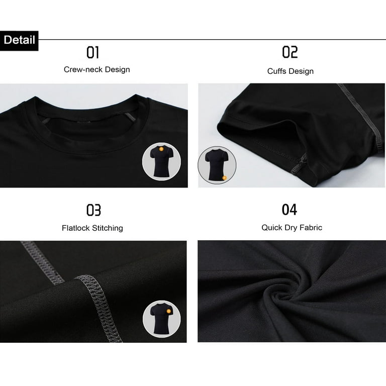 LANBAOSI Youth Boys Compression Shirt Long Sleeve Football Baseball  Undershirt for Unisex Quick Dry Sports Baselayer Size 5